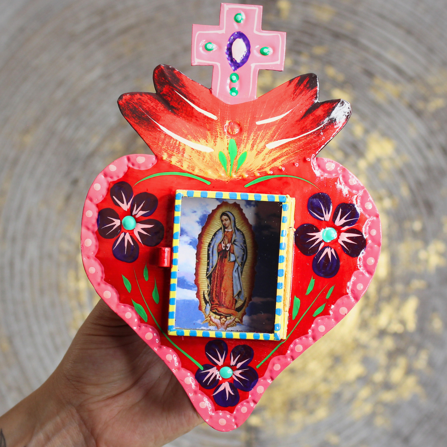 Étui votif artisanal mexicain / Vierge Marie / Modèle Espérance