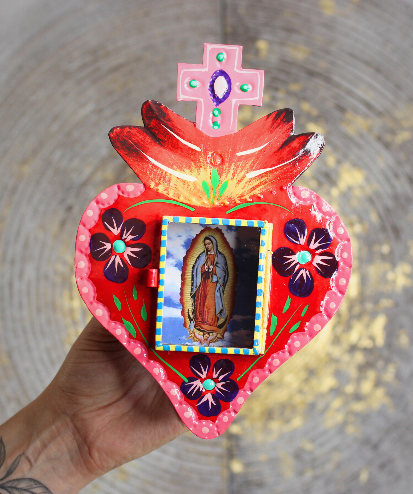 Étui votif artisanal mexicain / Vierge Marie / Modèle Espérance