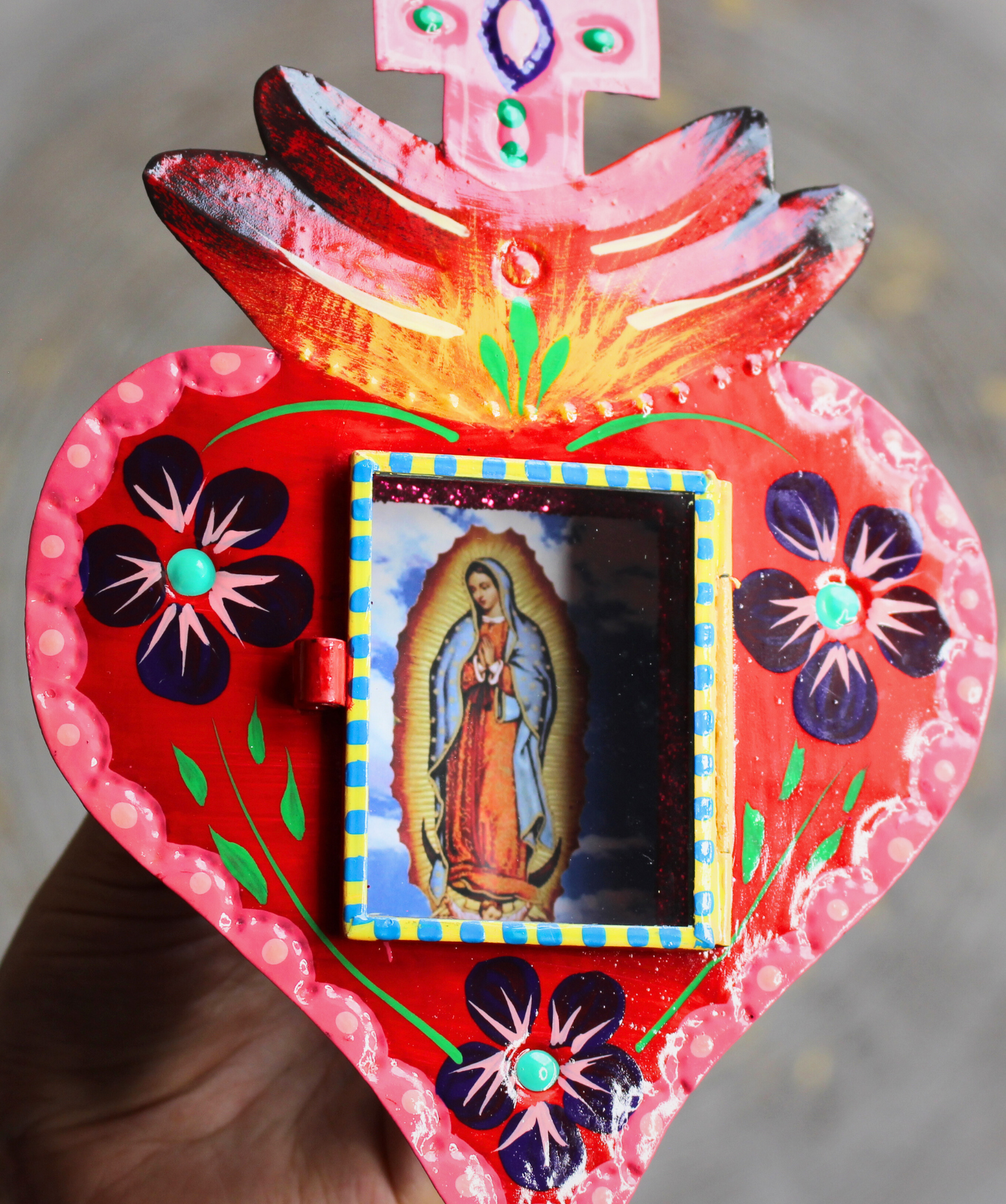 Étui votif artisanal mexicain / Vierge Marie / Modèle Espérance