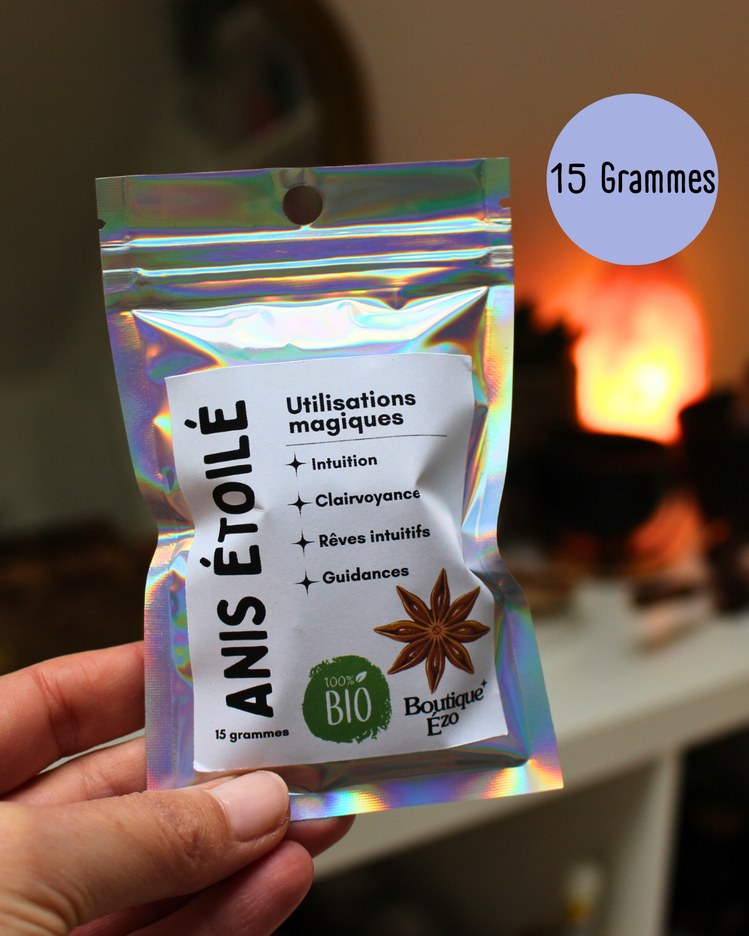 Anis étoilé bio (badiane), 15g / 20g / 30g. Épice sacrée en étoile. Idéal rituels de clairvoyance, rêves intuitifs, divination et ouverture du troisième œil.