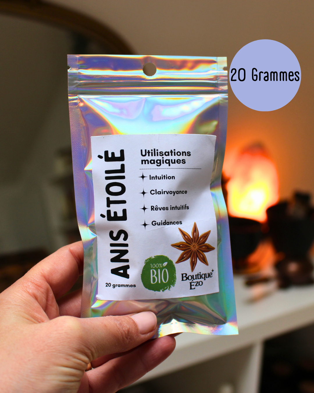 Anis étoilé bio (badiane), 15g / 20g / 30g. Épice sacrée en étoile. Idéal rituels de clairvoyance, rêves intuitifs, divination et ouverture du troisième œil.