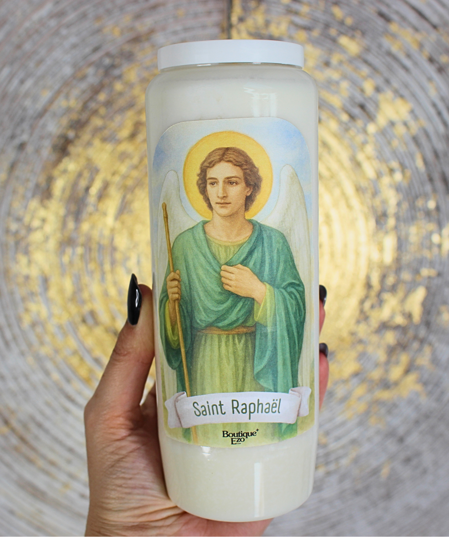 Guérison du corps et de l’âme, guidance spirituelle, paix intérieure
Allumez cette bougie de neuvaine à Saint Raphaël Archange pour lui confier vos intentions de guérison physique, émotionnelle ou spirituelle. Messager de Dieu, il est invoqué pour recevoir un soutien divin face à la maladie ou pour demander la guérison des blessures du cœur.