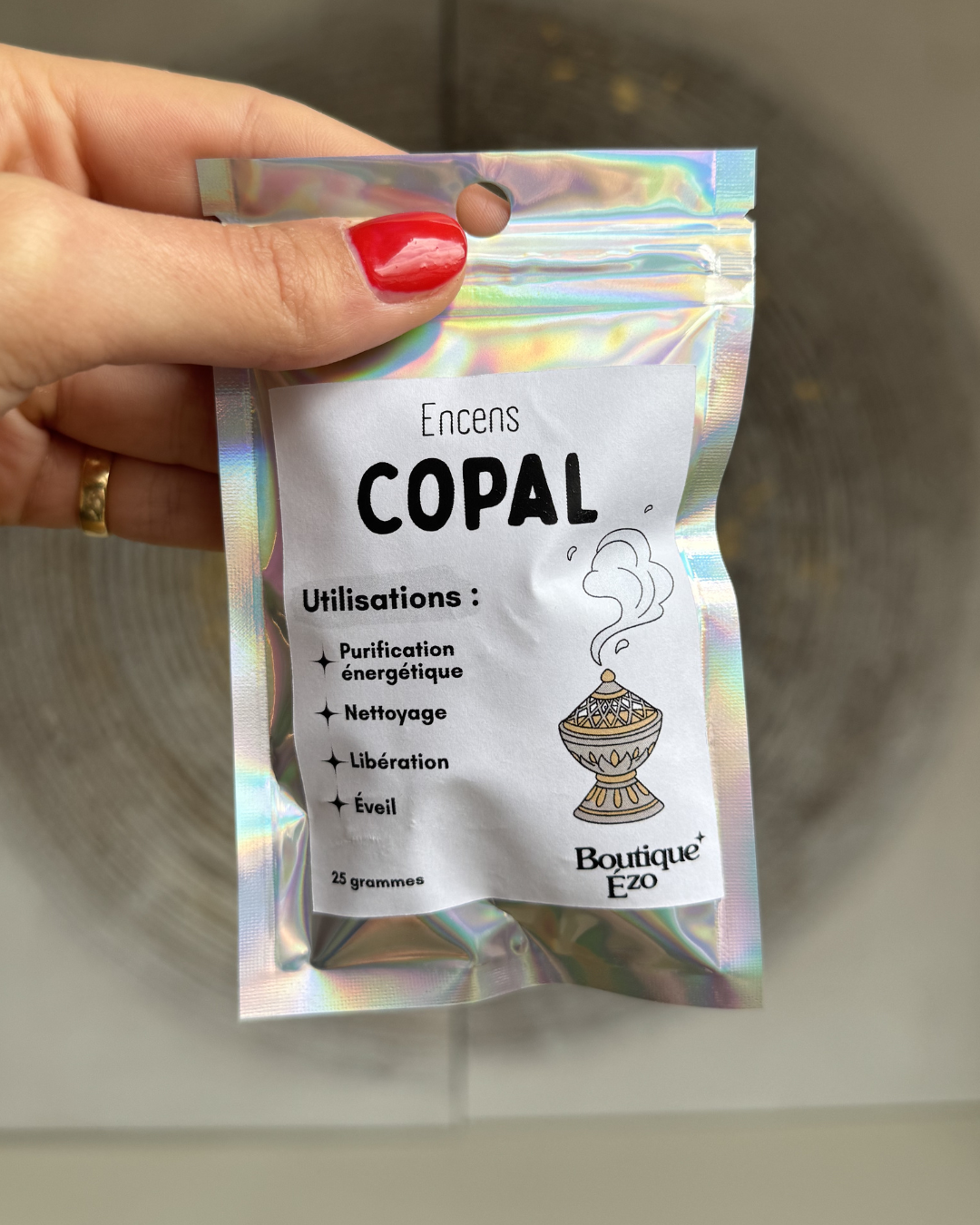 Copal en morceaux, sachet 25g. Résine sacrée Maya et Aztèque, parfum frais et résineux. Purification énergétique puissante. À brûler sur charbon auto-allumant