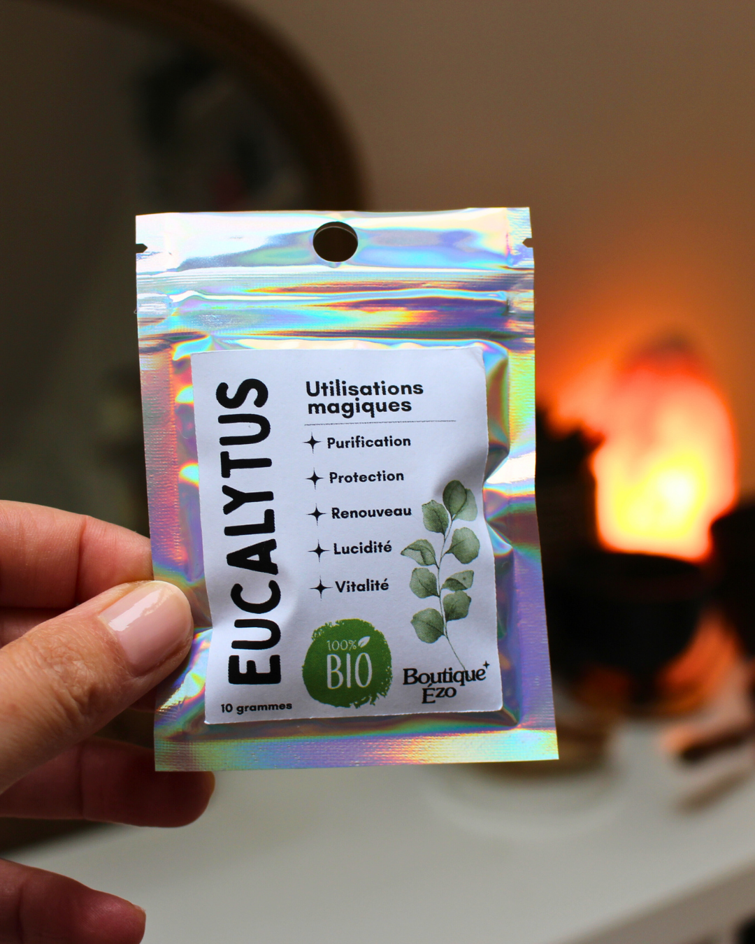 Feuilles d’eucalyptus bio séchées, 10g / 20g / 30g. Plante purifiante et revitalisante. Idéal rituels de nettoyage énergétique, protection et clarté mentale.
