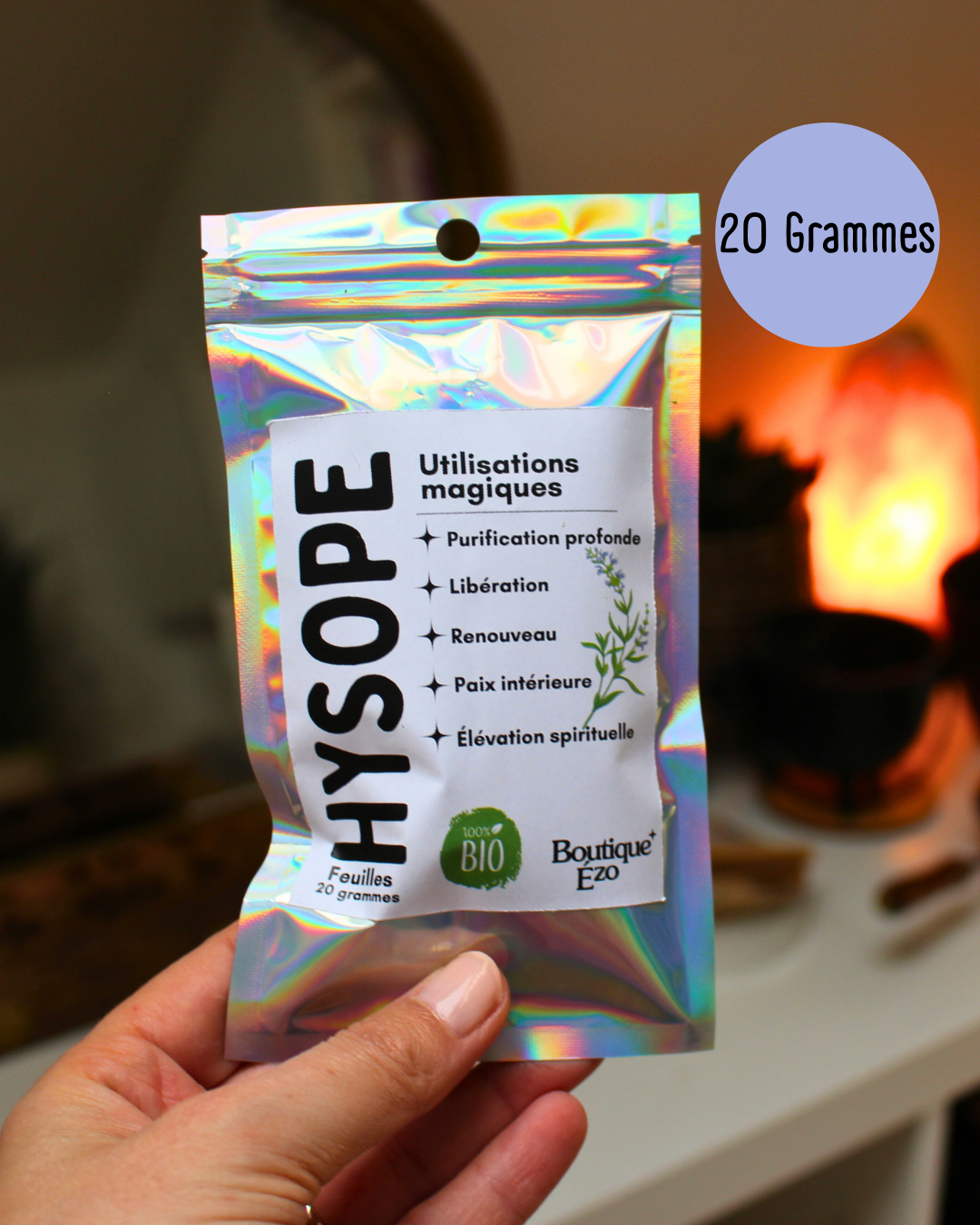 Idéale pour les rituels de purification, l’hysope accompagne vos pratiques de méditation, de purification et de renouveau énergétique.