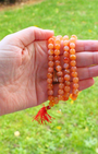 mala composé de 108 perles naturelles, soigneusement sélectionnées pour leur teinte rouge-orange ardente et leur énergie stimulante. Symbole d’ancrage, de courage et de vitalité, la cornaline est reconnue pour raviver la créativité intérieure et insuffler une force nouvelle à ceux qui la portent.