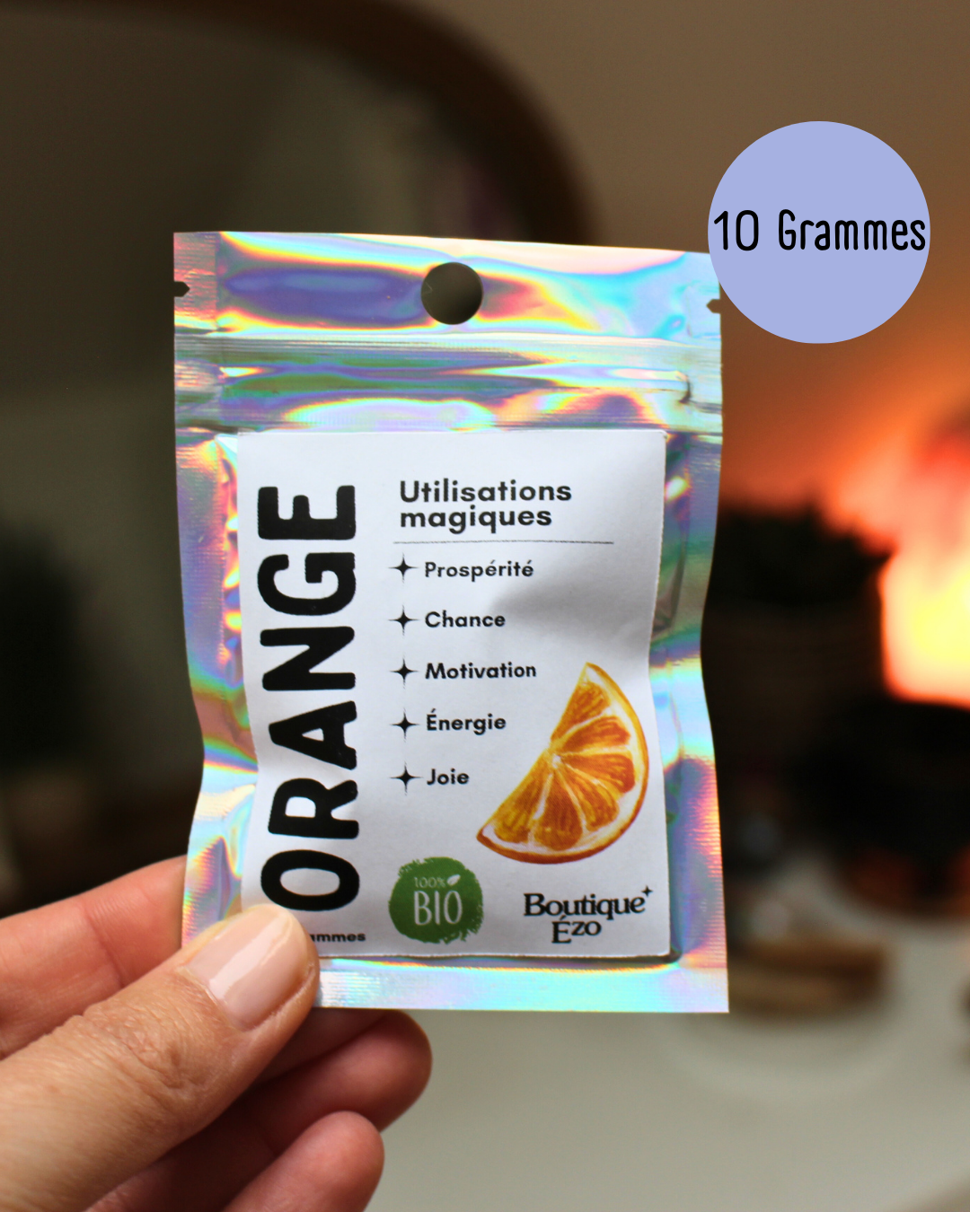 Orange bio séchée en morceaux, 10g / 20g / 30g. Énergie solaire et vibrante. Idéal rituels de prospérité, chance, joie, abondance et motivation.