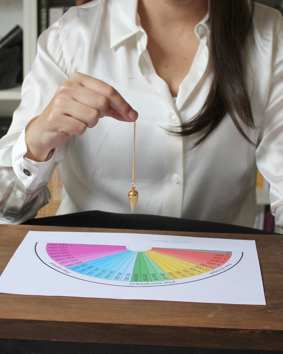 Précis, le pendule conique en bronze est un outil de radiesthésie idéal pour le travail sur planche.
