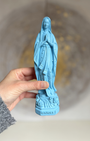 Statuette Vierge Marie 20cm en résine, peinte main en Espagne.  bleu, Idéal autel, prière et décoration sacrée.