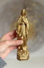Statuette Vierge Marie 20cm en résine, peinte main en Espagne.  or, Idéal autel, prière et décoration sacrée.