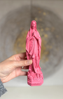 Statuette Vierge Marie 20cm en résine, peinte main en Espagne. rose Idéal autel, prière et décoration sacrée.