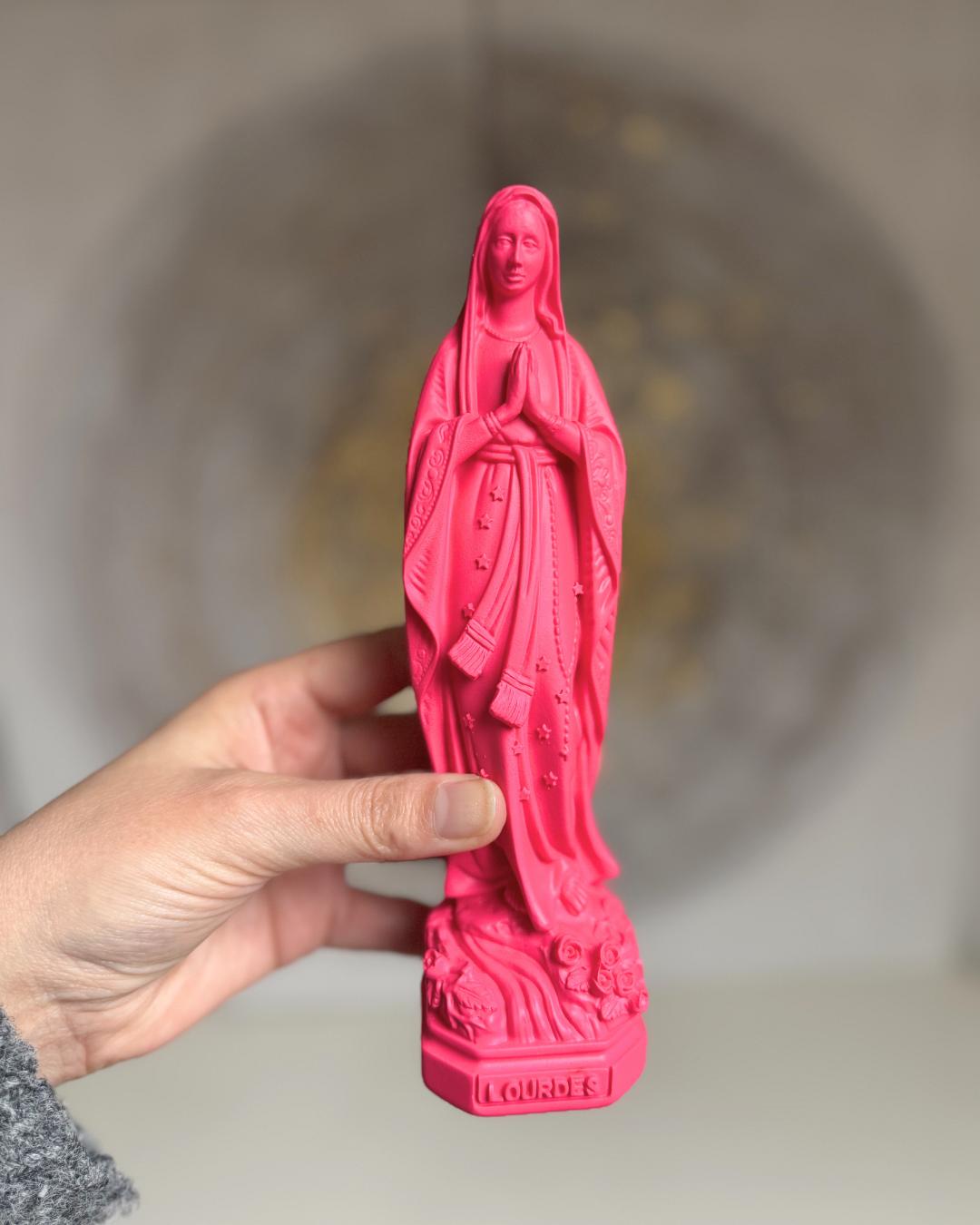 Statuette Vierge Marie 20cm en résine, peinte main en Espagne. 