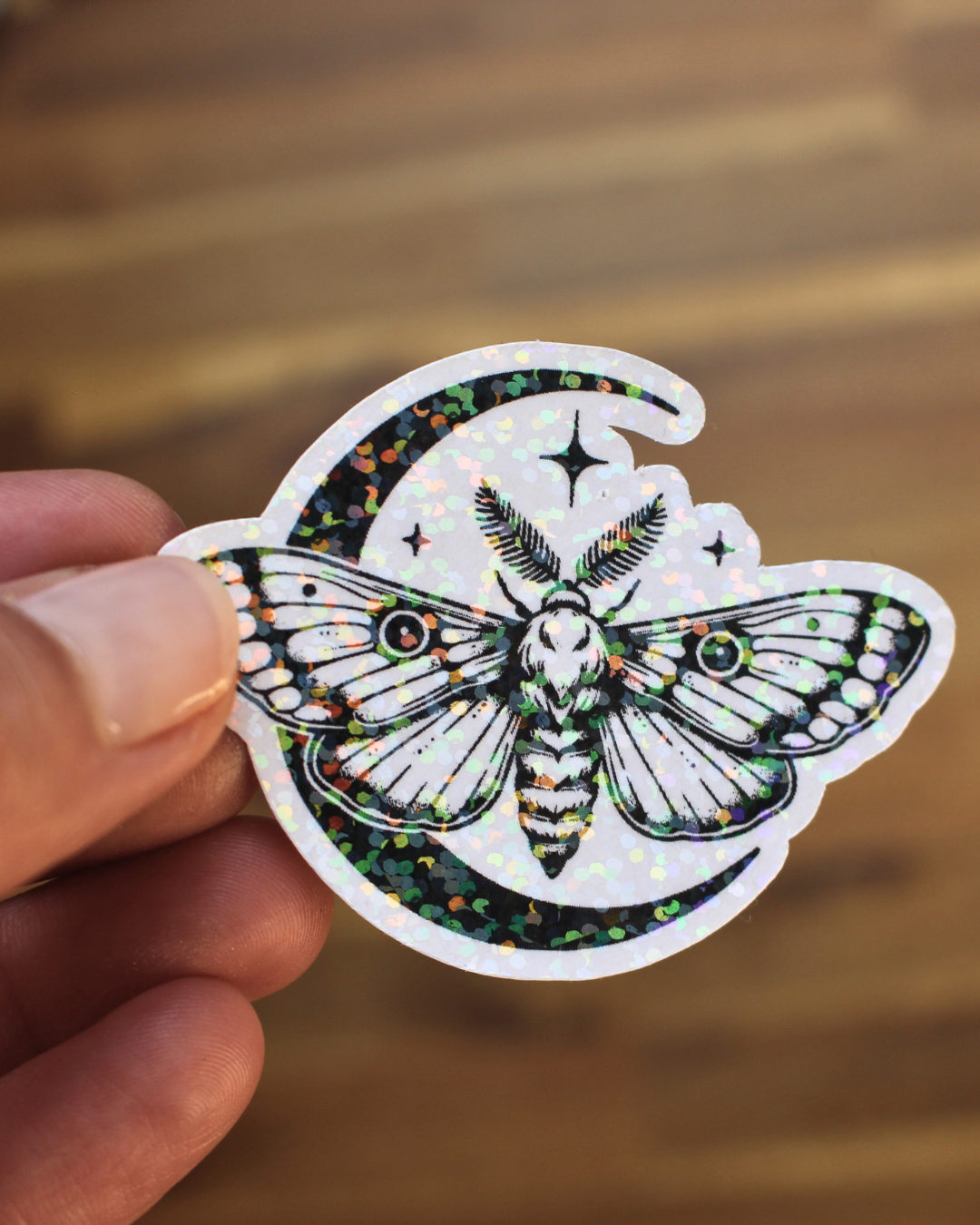 Apportez une touche de magie à votre quotidien avec ce lot  de 12 stickers mystiques holographiques artisanaux noir et blanc