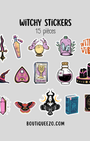 Apportez une touche de magie à votre quotidien avec ce lot  de 15 stickers witchy holographiques artisanaux