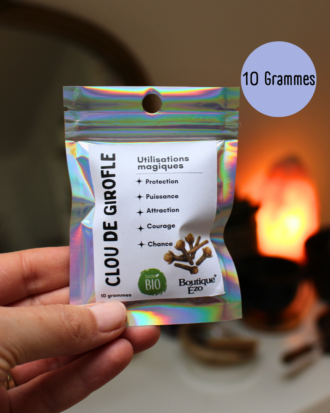 Clou de girofle bio séché, 10g / 20g. Épice puissante et protectrice. Idéal rituels de protection, courage, attraction des opportunités et renforcement des intentions.